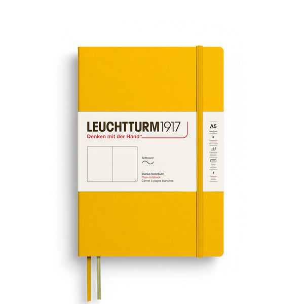 CARNET DE NOTE MOYEN (A5) COUVERTURE SOUPLE, TOURNESOL (Plusieurs styles) — par Leuchtturm1917
