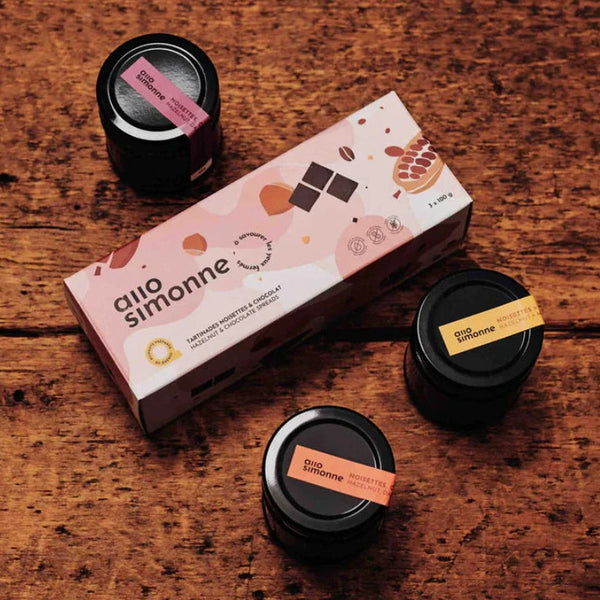 PINK BOX – Gourmet Trio, Hazelnut & Chocolate Spreads — by Allo Simone