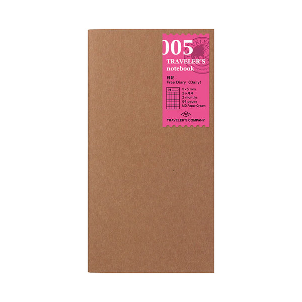 TRAVELER’S NOTEBOOK 005 – RECHARGE JOURNAL LIBRE (QUOTIDIEN) — par Traveler’s Company