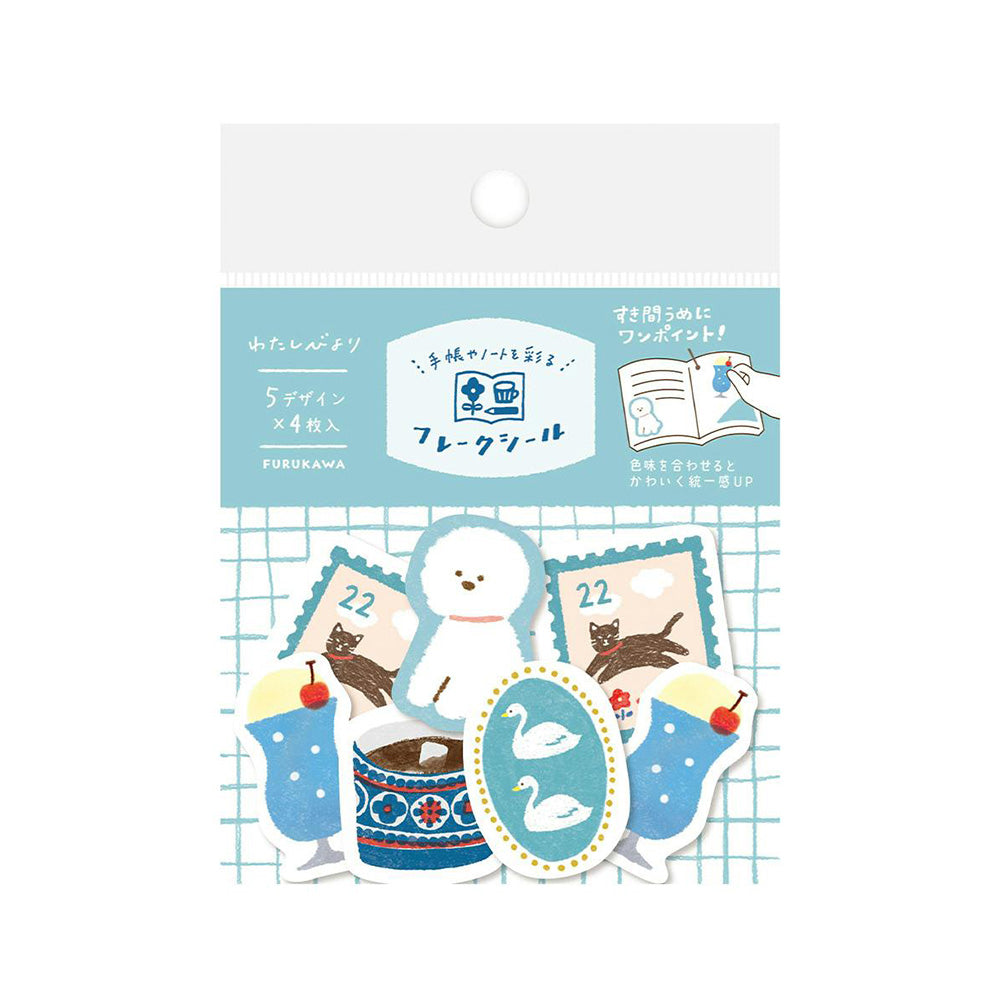 AUTOCOLLANTS EN WASHI DÉCOUPÉS – Bleu — par Furukawashiko