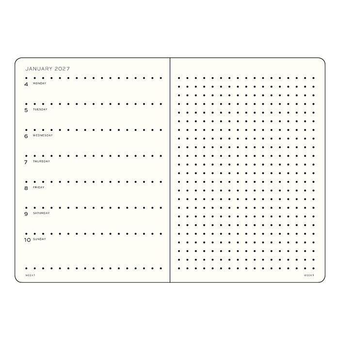 WEEKLY PLANNER & NOTEBOOK DOTTED (A5) 2027, 12 MONTHS, HARDCOVER - ENG ...
