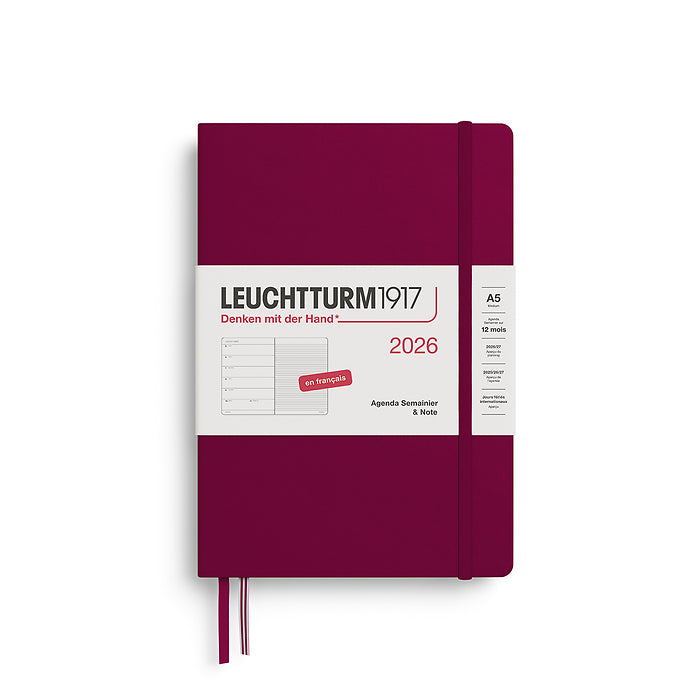 WEEKLY PLANNER & NOTEBOOK MEDIUM (A5) 2026, HARDCOVER, (Multiple Colors) FRENCH — by Leuchtturm1917