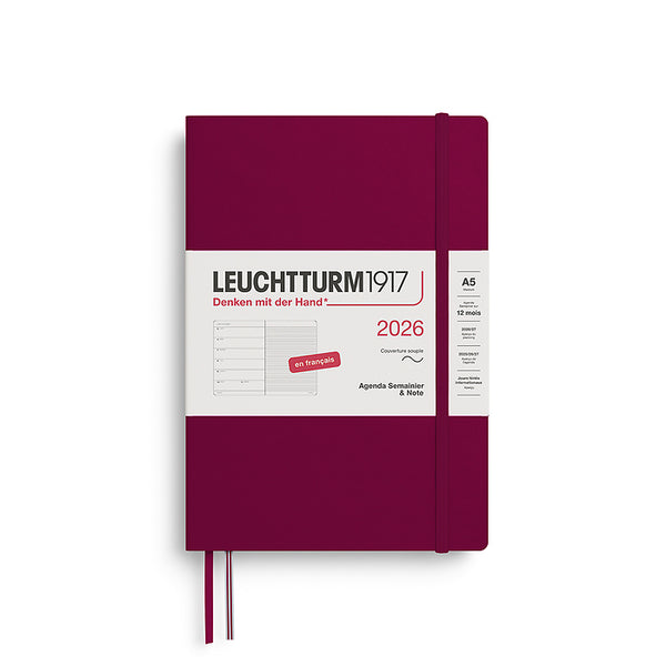 WEEKLY PLANNER & NOTEBOOK MEDIUM (A5) 2026, SOFTCOVER, (Multiple Colors) FRENCH — by Leuchtturm1917