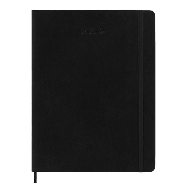 WEEKLY PLANNER 2023-24 EXTRA LARGE BLACK SOFT COVER — by Moleskine
