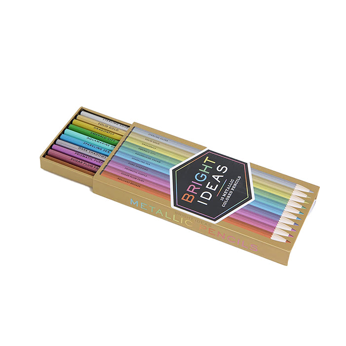 BRIGHT IDEAS METALLIC COLOURED PENCILS — by Chronicle Books