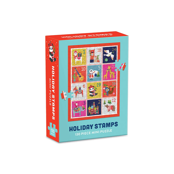 HOLIDAY STAMPS 130 PIECE MINI JIGSAW PUZZLE — by Galison