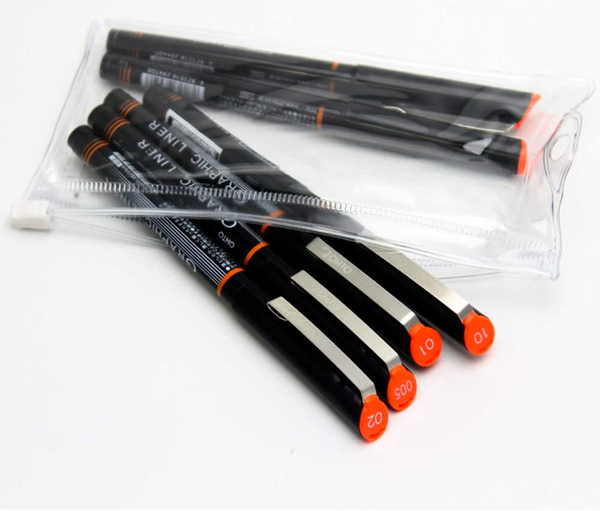 SET OF 6 INK NEEDLE POINTS PENS — by OHTO