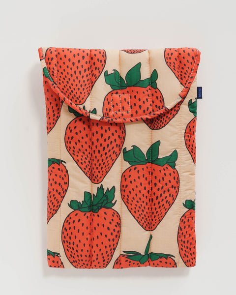 PUFFY LAPTOP SLEEVE STRAWBERRY (MULTIPLE SIZE) — by Baggu