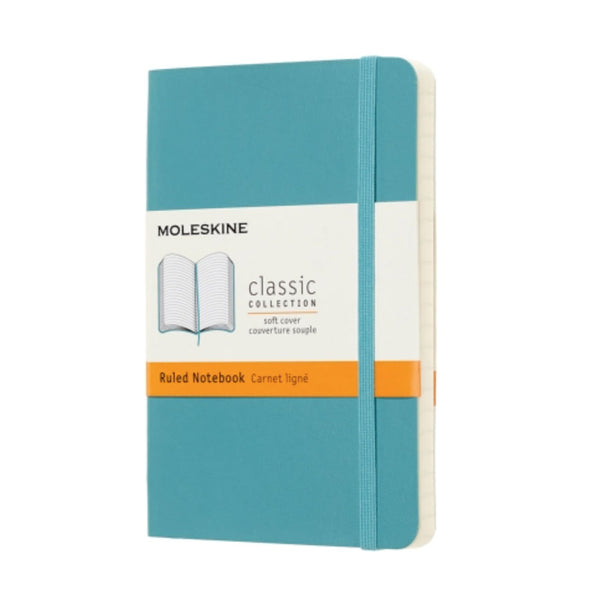 CLASSIC SOFT COVER, REEF BLUE (Different sizes + styles) — by Moleskine