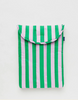 PUFFY LAPTOP SLEEVE (MULTIPLE SIZES) Pink Green Awning Stripe — by Baggu