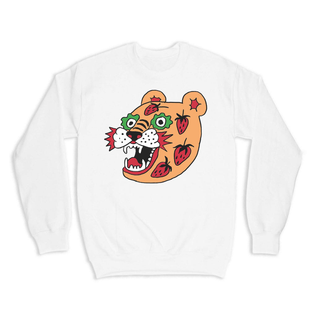 STRAWBERRY TIGER SWEATSHIRT WHITE — by Char Bataille