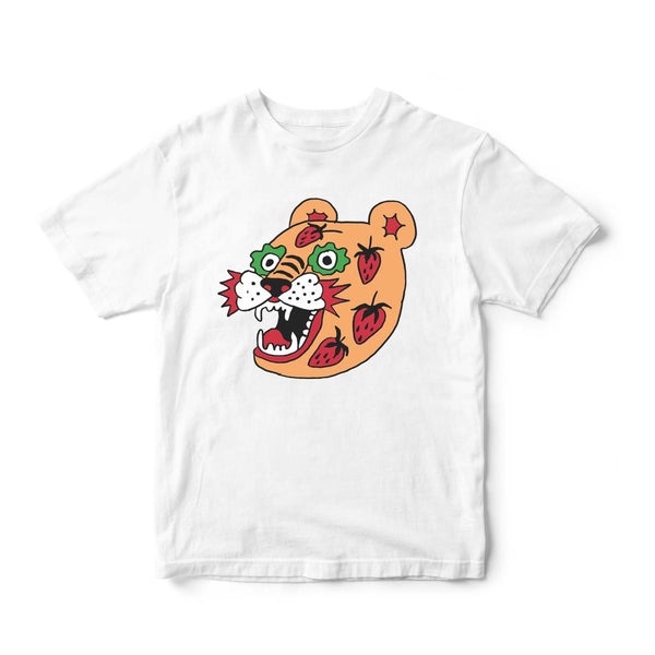 STRAWBERRY TIGER T-SHIRT WHITE — by Char Bataille