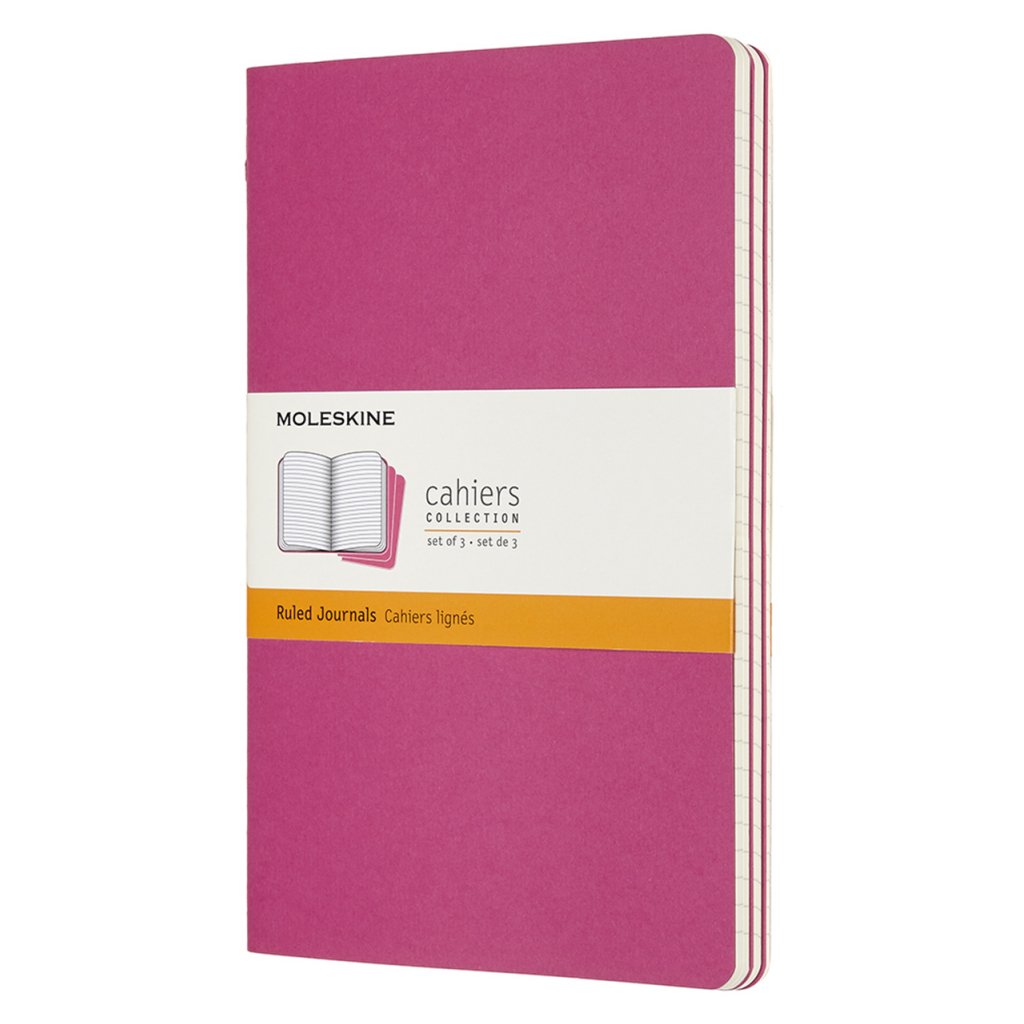 SET OF 3 KINETIC PINK CAHIER JOURNAL (Different sizes + styles) — by Moleskine