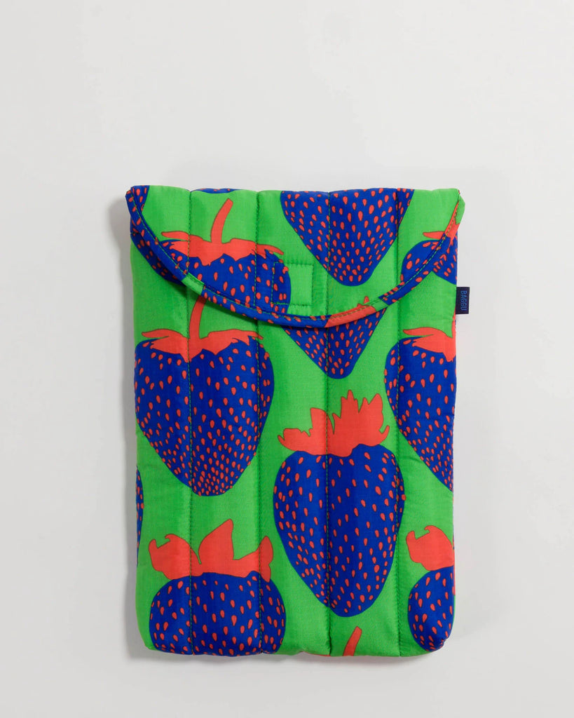 ELECTRIC STRAWBERRIES PUFFY LAPTOP SLEEVE (MULTIPLE SIZES) — by Baggu