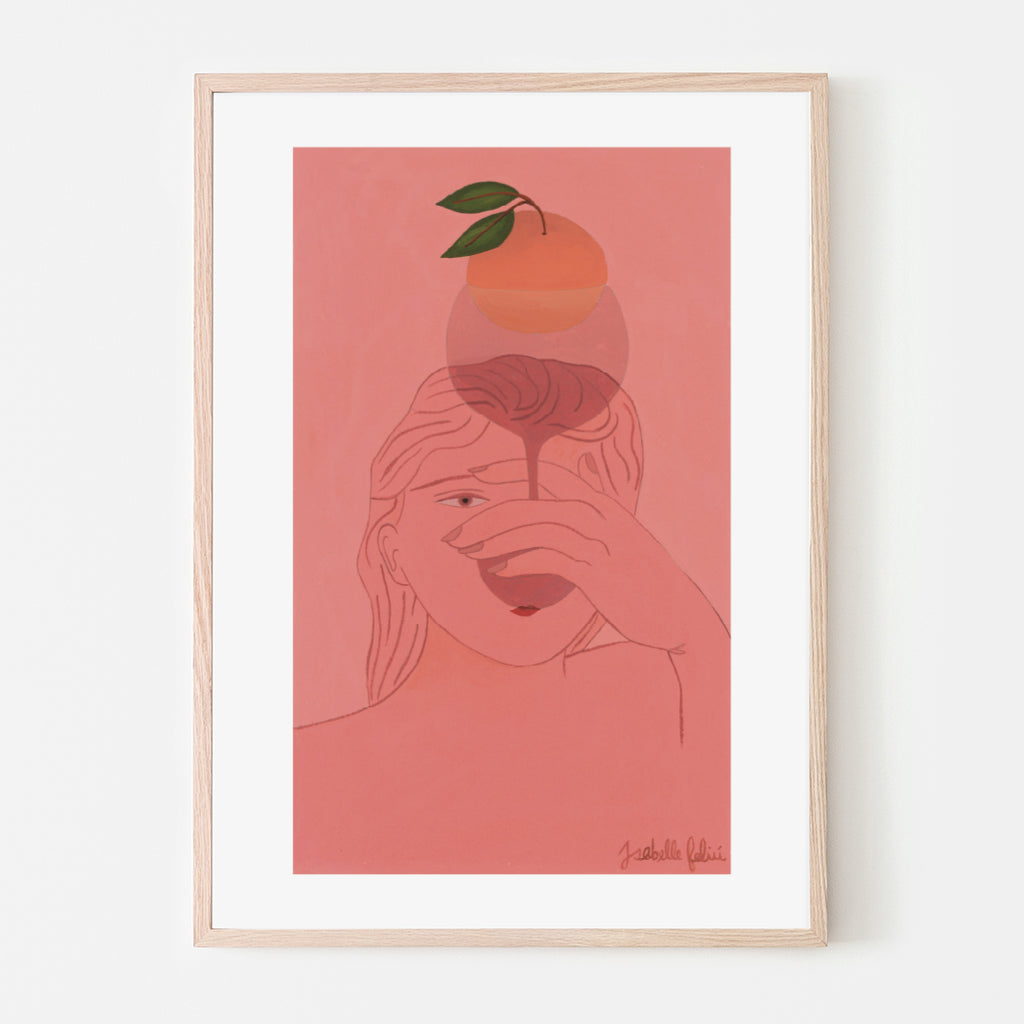 GIRL AND ORANGE IN GLASS (multiple sizes) — by Isabelle Feliu