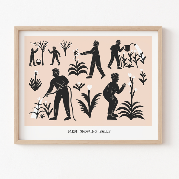 MEN GROWING BALLS, 14" x 11" — by Julien Posture