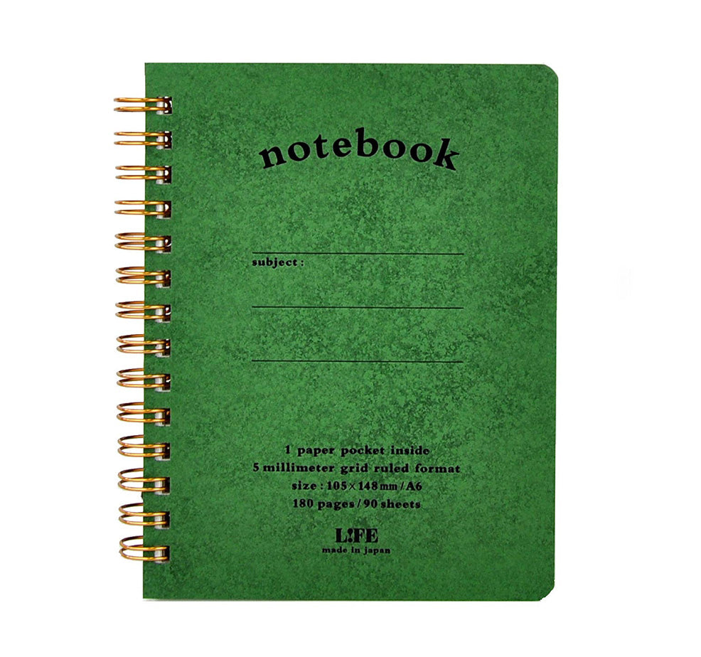 POCKET GRID NOTEBOOK GREEN — by LIFE