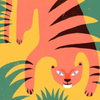 Série La jungle: le Tigre, 9" x 12" — par Amélie Lehoux