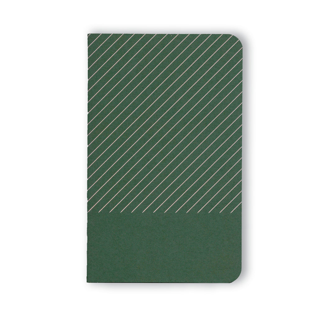 GREEN DIAGONALS RULED NOTEBOOK — by Archipel